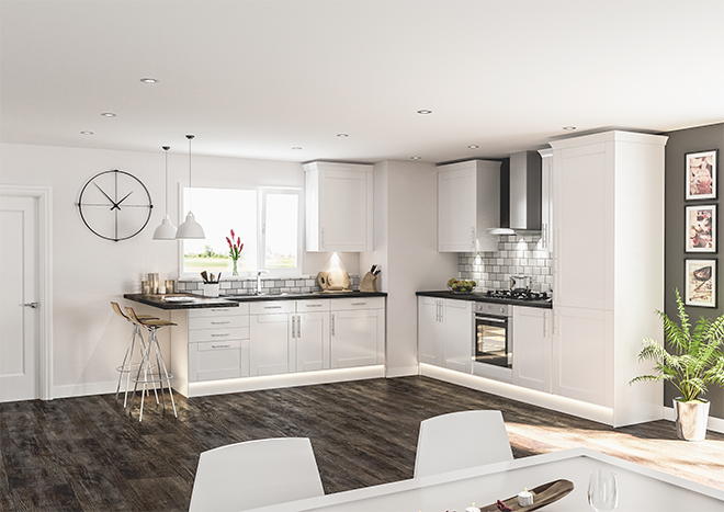 Washington High Gloss White Kitchen Doors | Made to Measure from £5.19