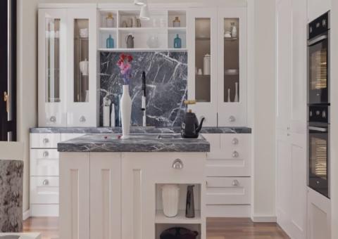 Cambio Wide Frame Shaker High Gloss White Kitchen Door
