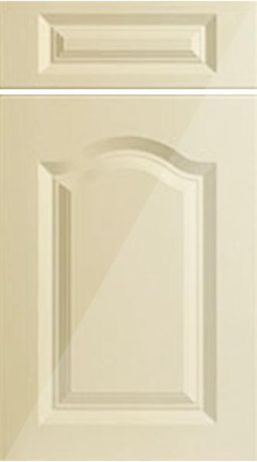 Cathedral Arch High Gloss Cream Kitchen Doors