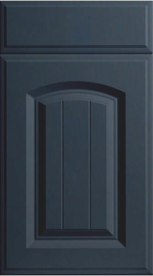 Grooved Arch Super Matt Indigo Blue Kitchen Doors