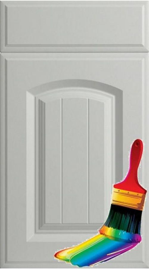 Grooved Arch Paintable Vinyl Kitchen Doors