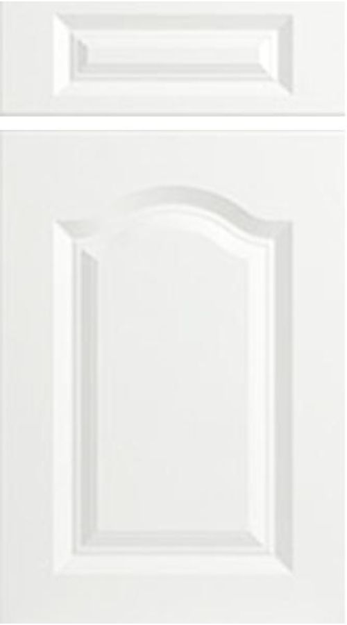 Cathedral Arch Satin White Kitchen Doors