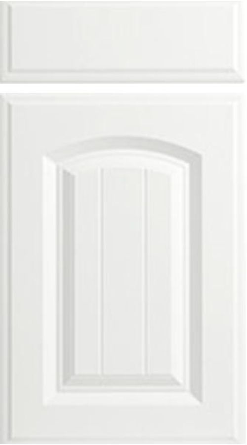 Grooved Arch Super White Ash Kitchen Doors