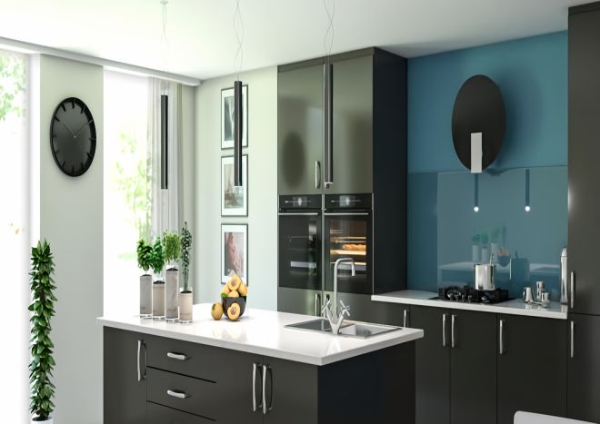 Trends Lewes High Gloss Graphite Kitchen Door