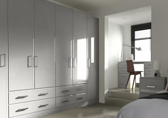 Trends High Gloss Light Grey Bedroom Door