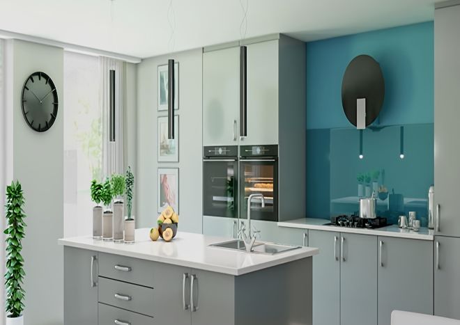 Trends Lewes High Gloss Pebble Grey Kitchen Door