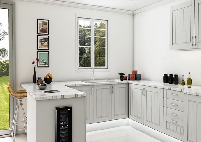 Cambio Tongue & Groove Opengrain White Kitchen Door