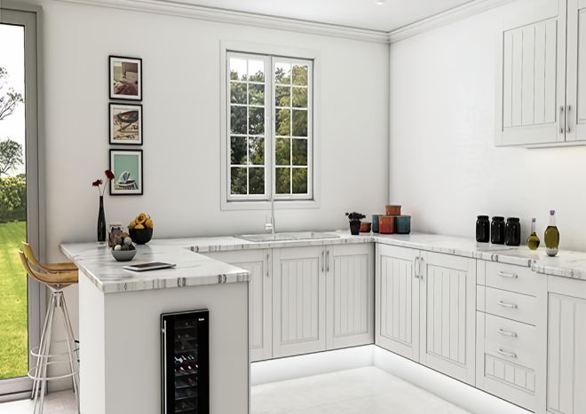 Cambio Tongue & Groove Porcelain White Kitchen Door