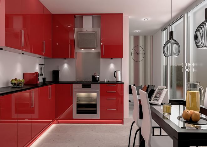 Visions Ultragloss Red Kitchen Door