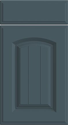 Grooved Arch Matt Colonial Blue Kitchen Doors