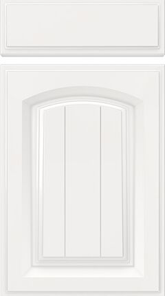 Grooved Arch Porcelain White Kitchen Doors