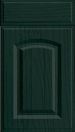 Grooved Arch Woodgrain Matt Fir Green Kitchen Doors