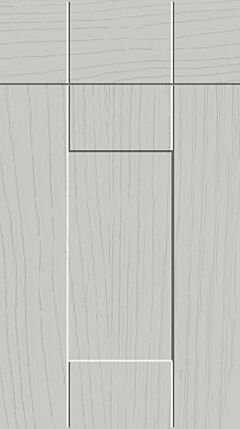 Wide Frame Grooved Shaker Woodgrain Matt Light Grey Kitchen Doors