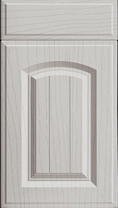 Grooved Arch Woodgrain Matt Light Grey Kitchen Doors