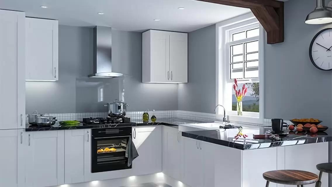 Shaker Satin White doors for modernising your kitchen