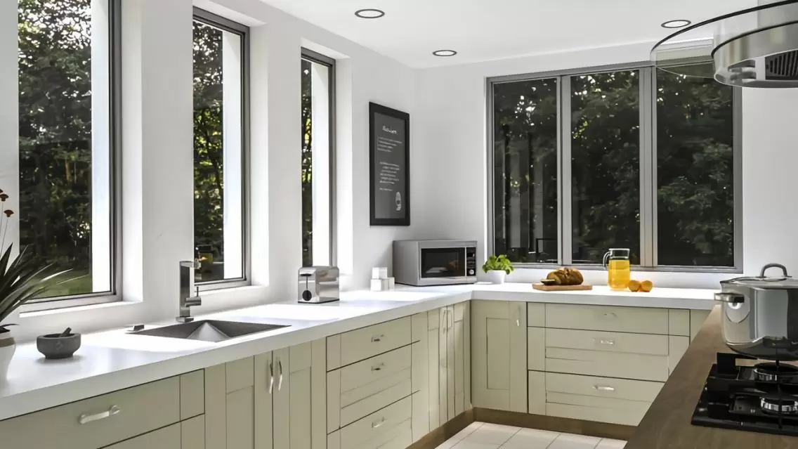 Improve your kitchen with Wide Frame Grooved Shaker doors in Vanilla